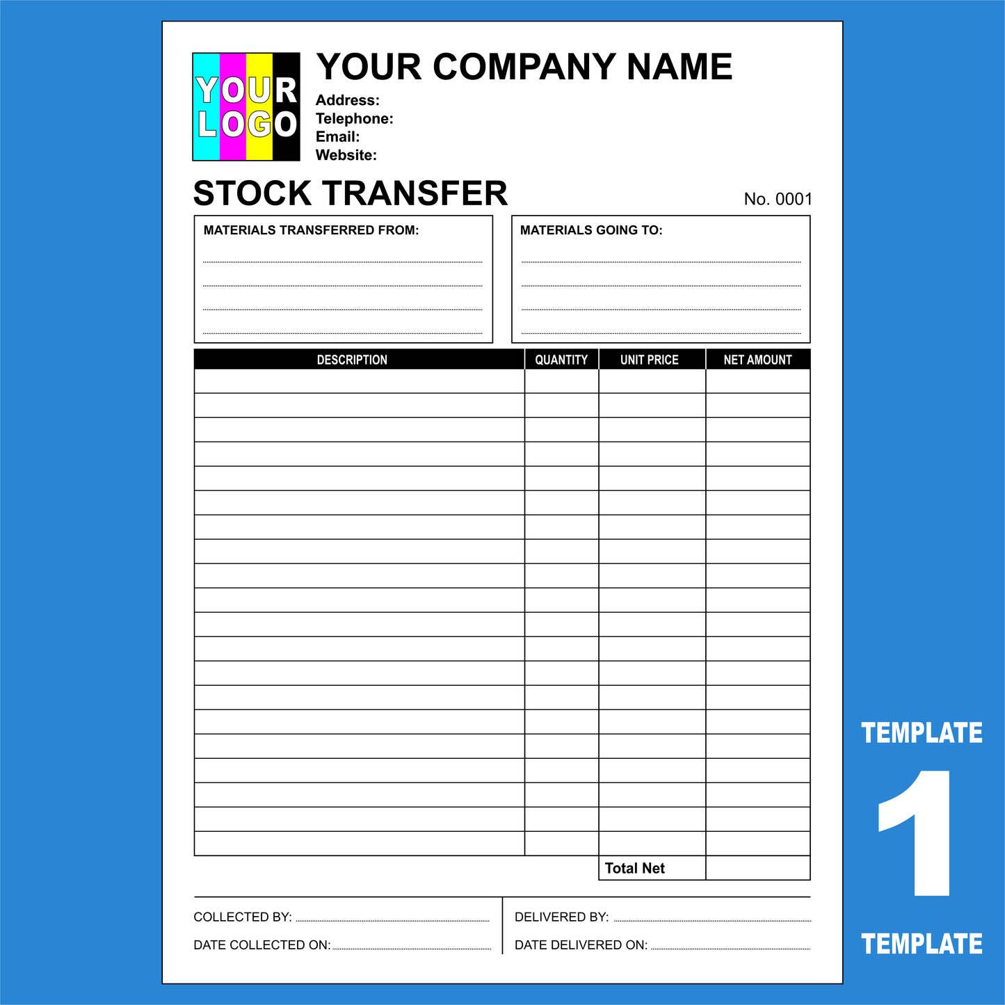 Stock Transfer NCR Pads Custom Printing (FREE Templates)