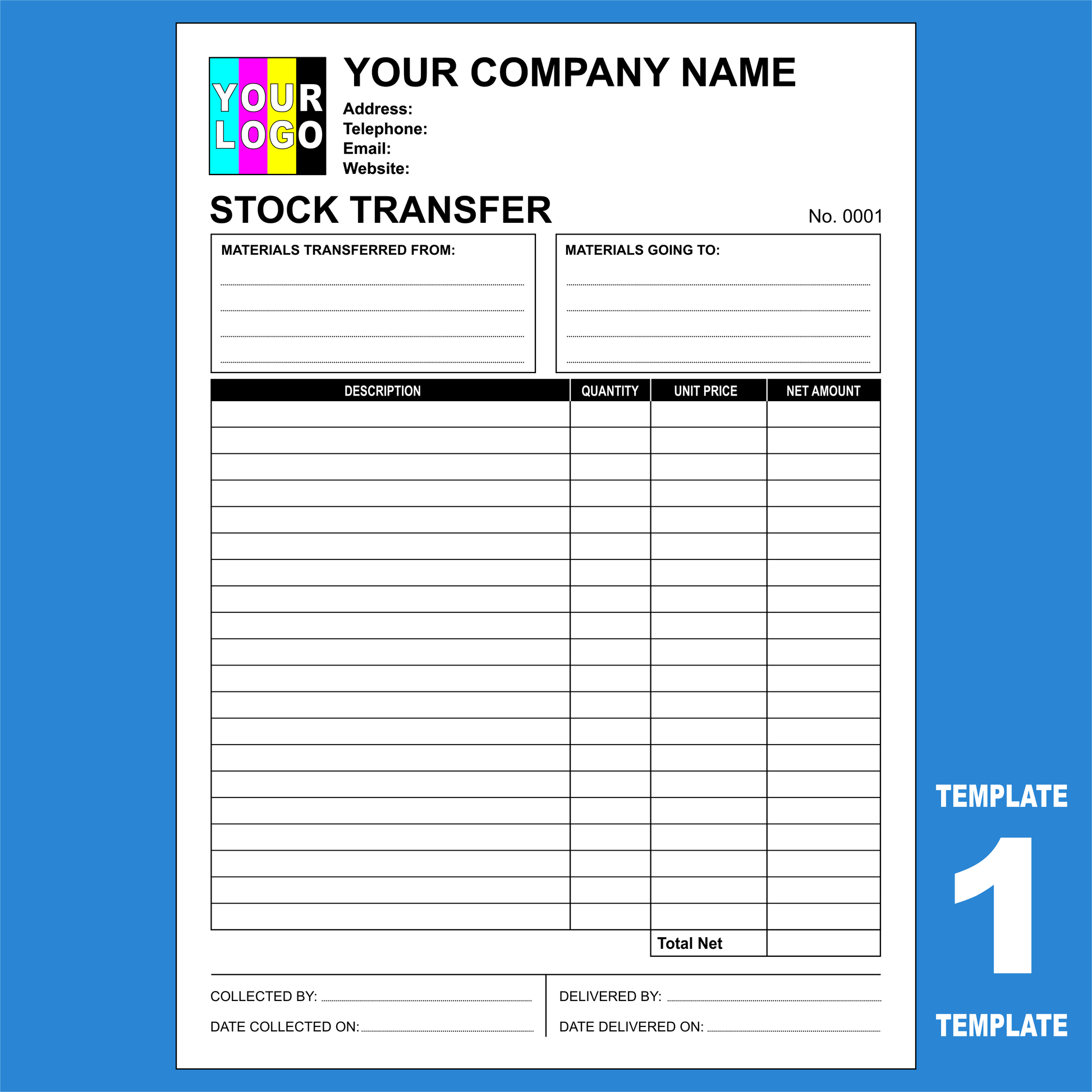 Stock Transfer NCR Pads Custom Printing (FREE Templates)