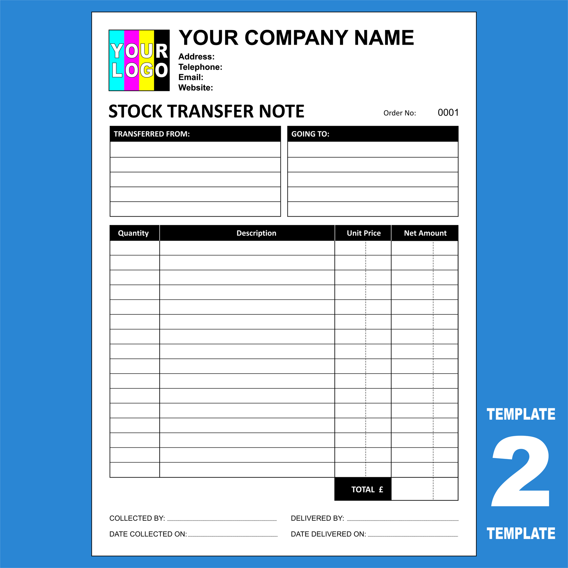 Stock Transfer NCR Pads Custom Printing (FREE Templates)