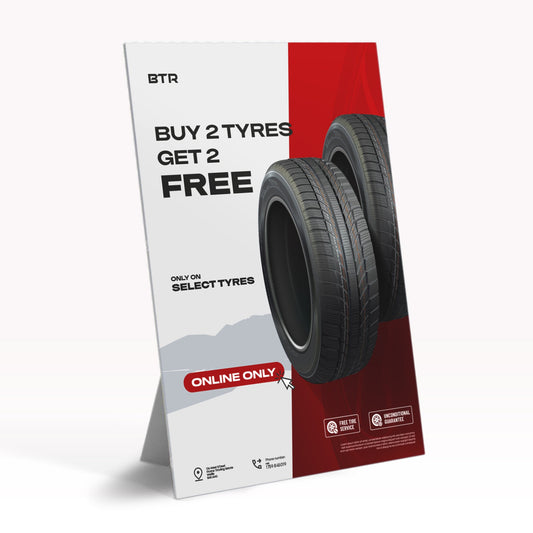 Strut Cards for a Tyre Company with visuals