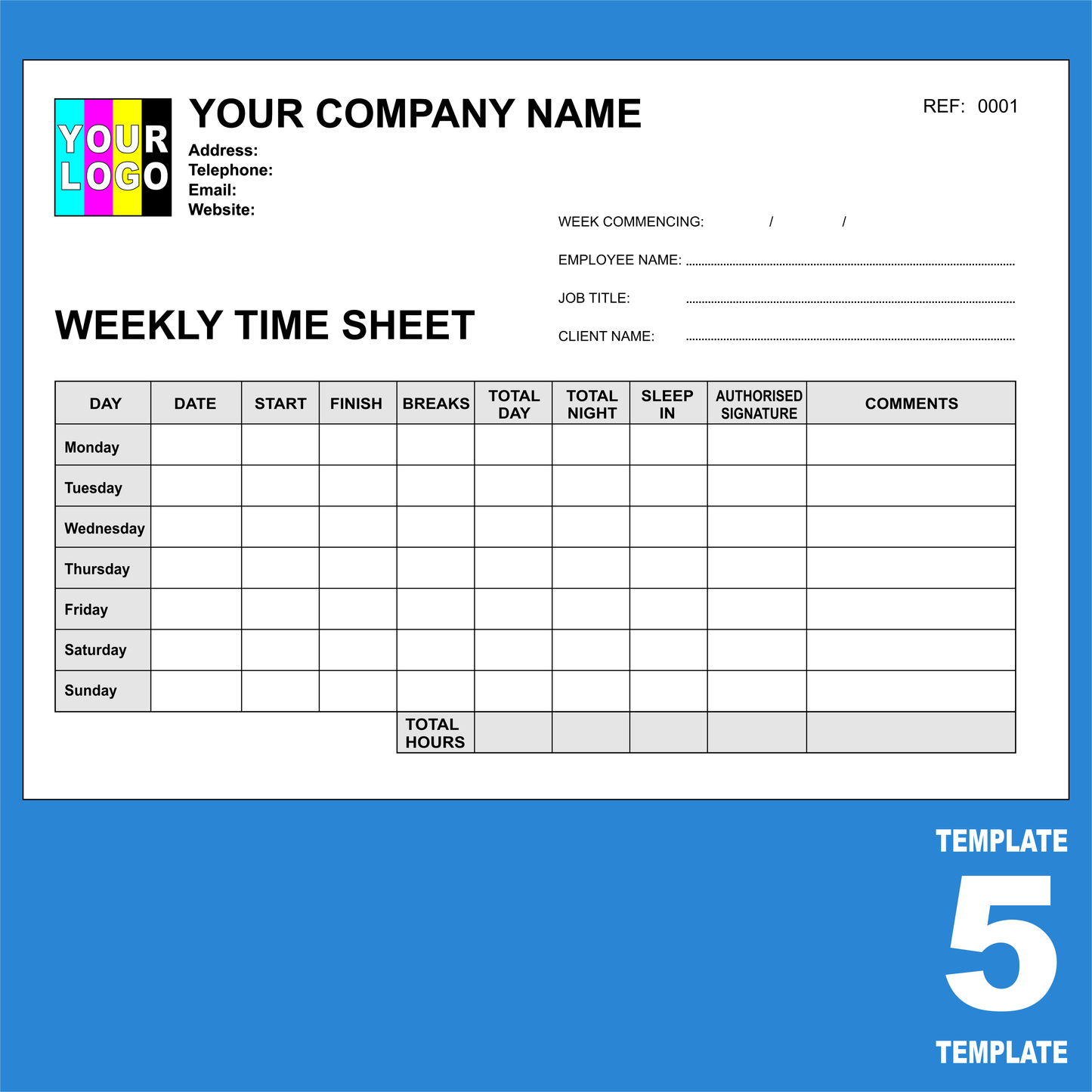 Time Sheet NCR Pads Custom Printing (FREE Time Sheets Templates)