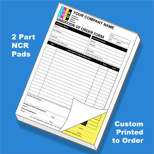 Variation of Order NCR Pads Custom Printing (FREE Template)