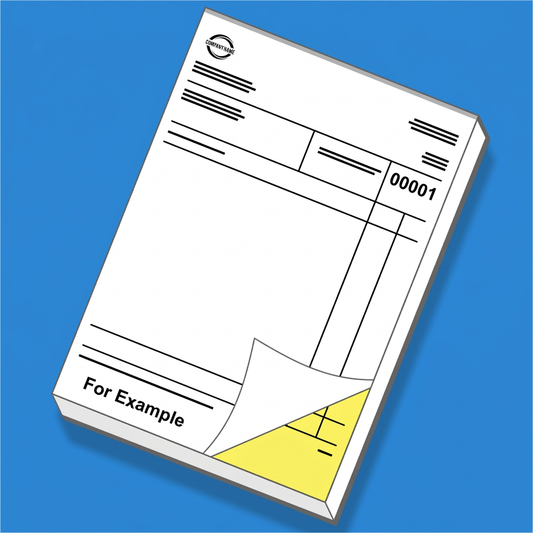 Duplicate NCR pad with white and yellow carbonless sheets