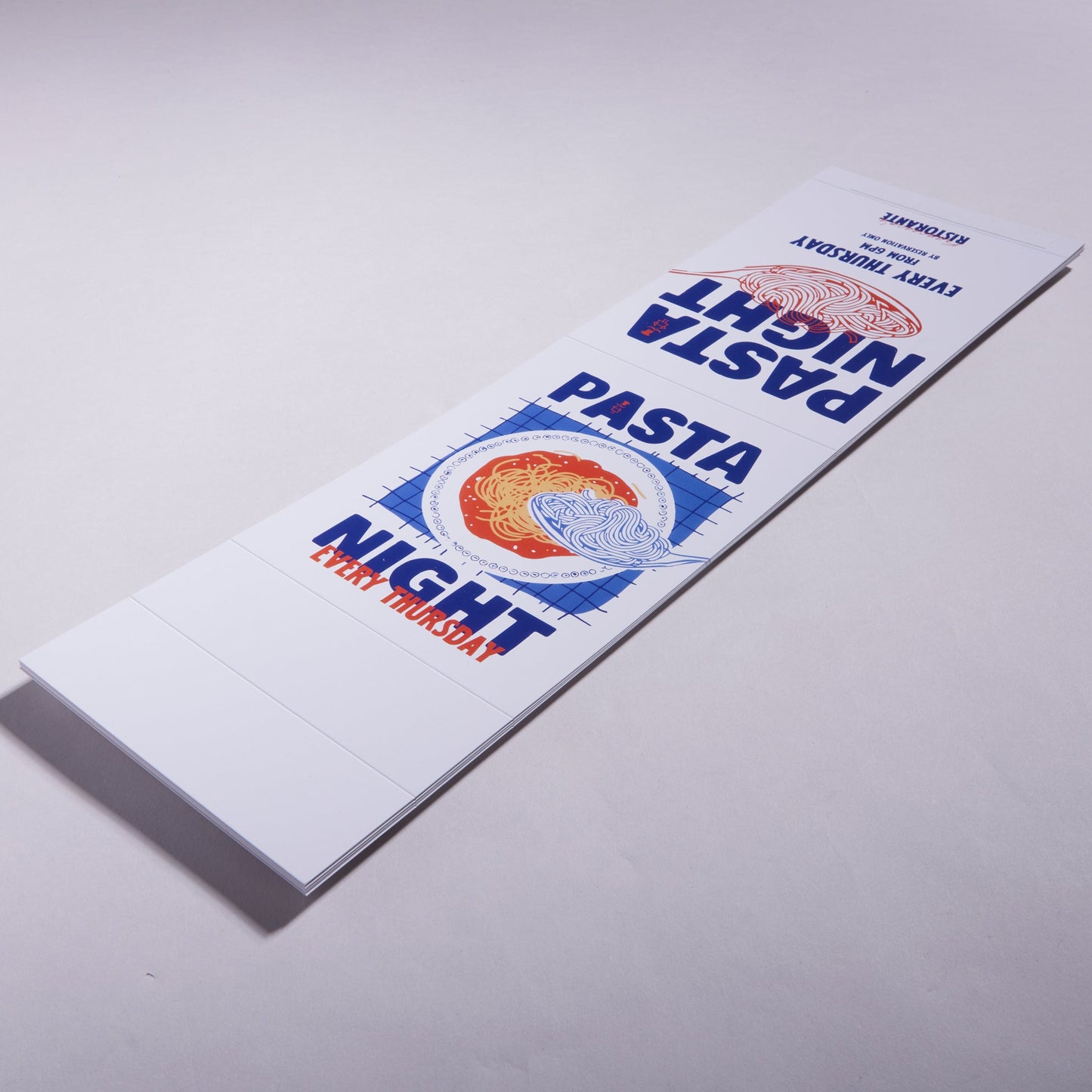 Custom tent card printed with promotional offer for a hospitality business