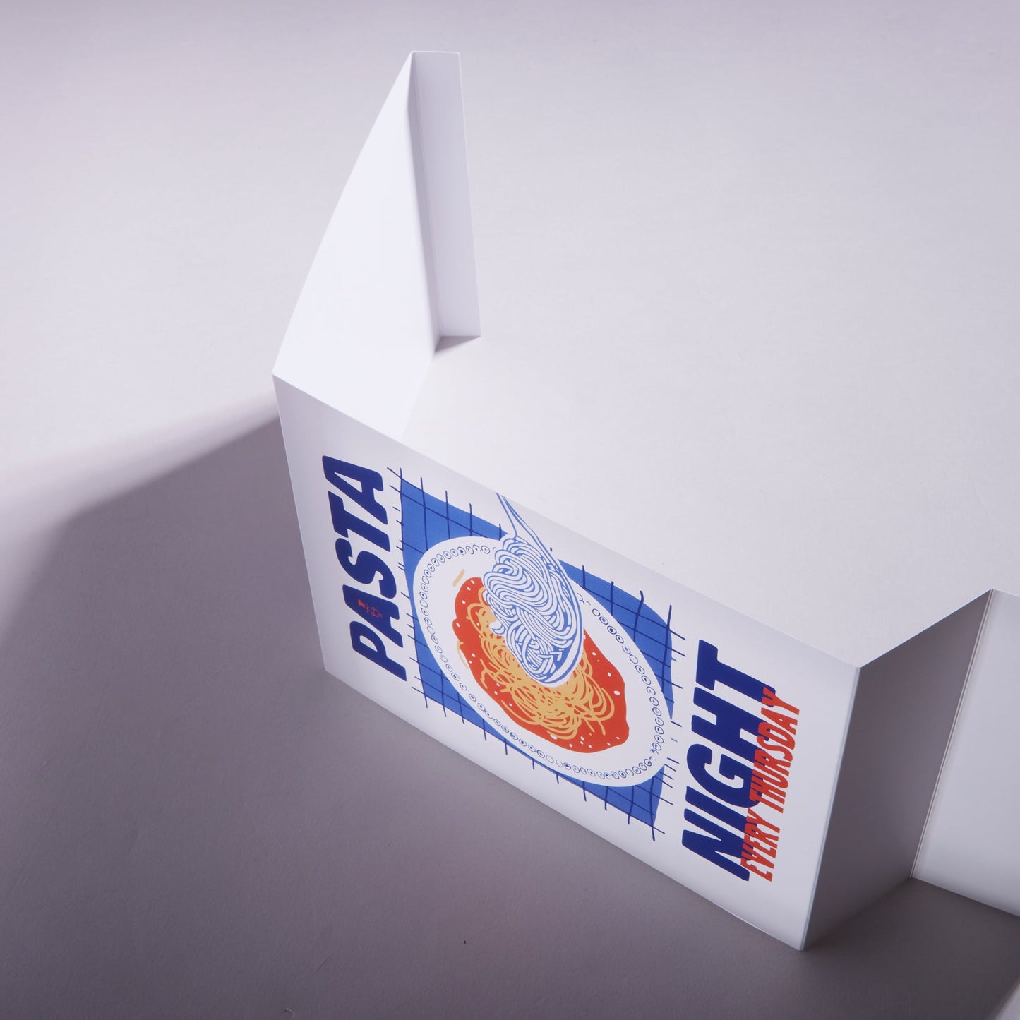  A5 tent card standing on a table displaying a special offer