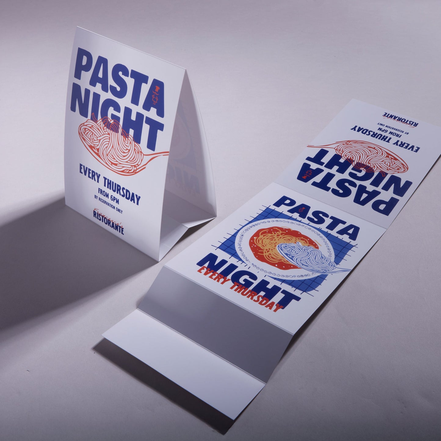 Custom printed tent cards for restaurant table promotions