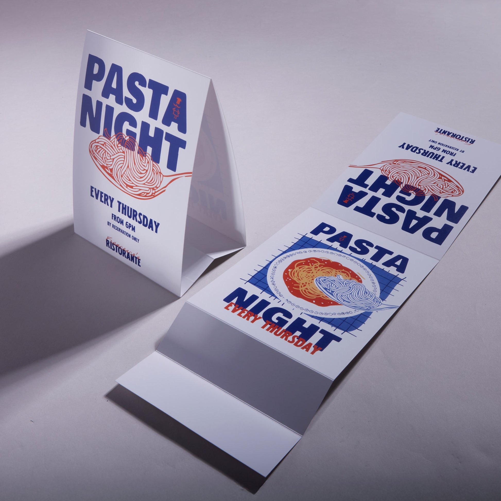Custom printed tent cards for restaurant table promotions