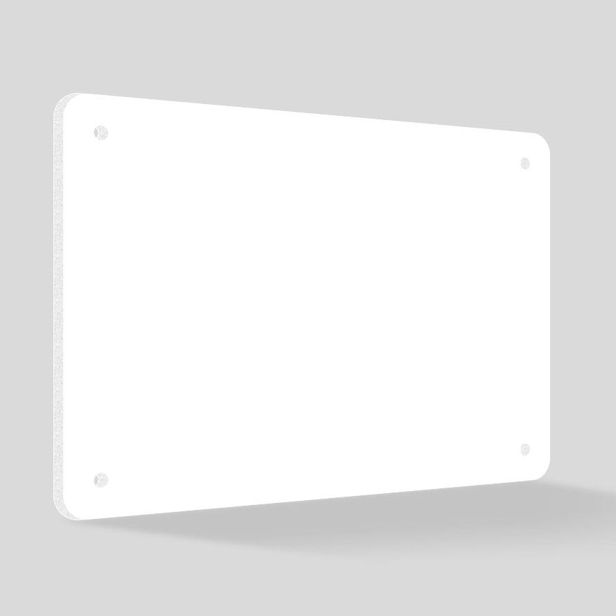 Foam PVC Signs not printed white board showing hole punching in each corner of the sign